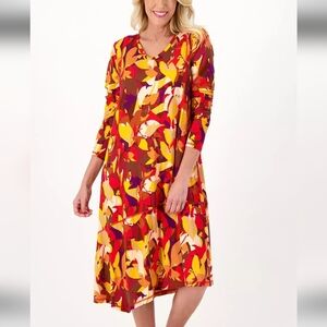 LOGO by Lori Goldstein Colorful Printed Dress NWT -Small